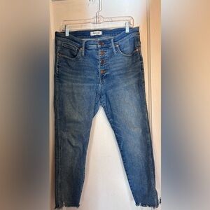 Madewell 10" High-Rise Skinny Jeans Button-Front size 31P